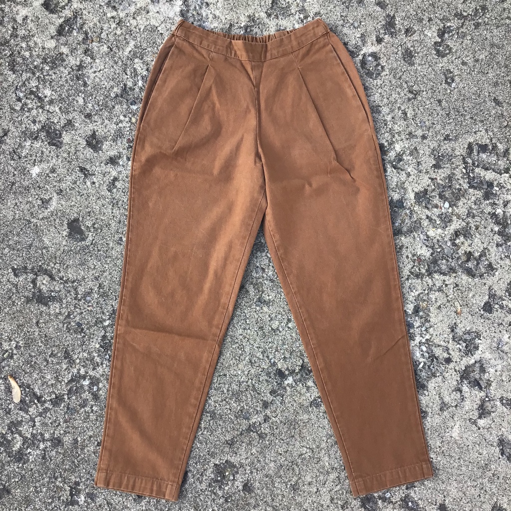 Twofold Clothing Warm Brown Ines Cotton Pants - Similar Style To Ilana Kohn